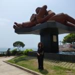 Famous sculpture of lovers on the beach - Lima, Peru