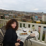 First meal looking over the city of Valparaiso Chile