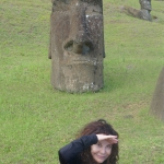 Karen in Easter Island - Morai Heads