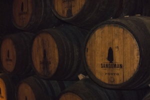 French oak barrel ageing the Port wine, Sandeman Winery - Oporto, Portugal