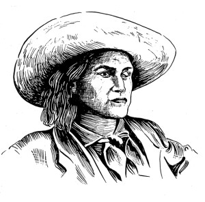 A rendering of Charlotte "Charley" Parkhurst. No actual photographs exist of her.