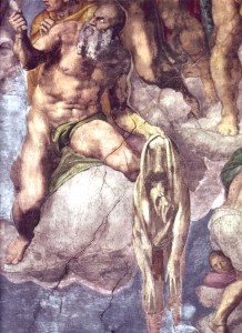 Michelangelo painted his own portrait on the flayed skin held by St Bartholomew - Sistine Chapel, Rome